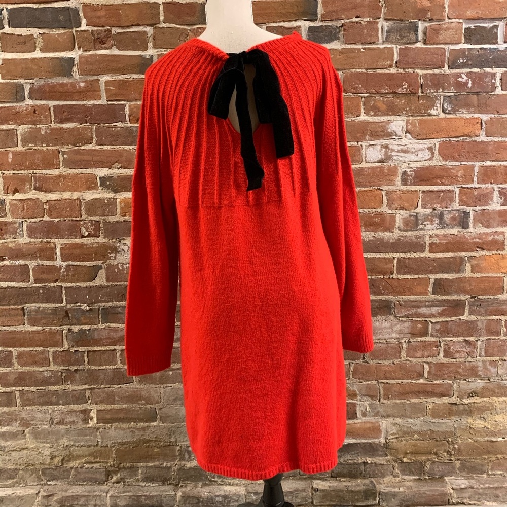 Francescas, Blue Rain Sweater Dress w Black Blow